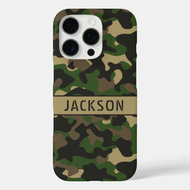 Green Brown Camouflage Personalised Case-Mate iPhone Case (Back)