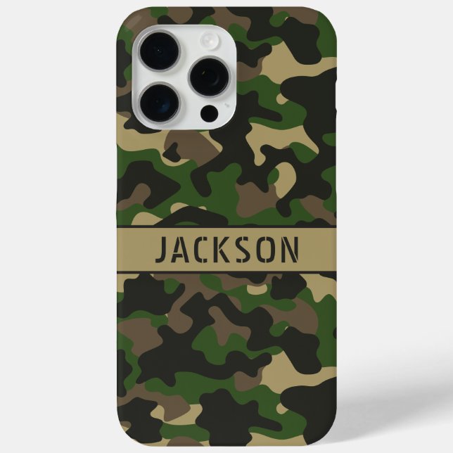 Green Brown Camouflage Personalised Case-Mate iPhone Case (Back)
