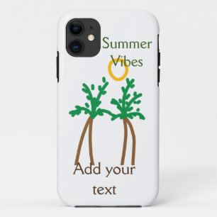 Green brown coconut tree summer vibes add your tex Case-Mate iPhone case