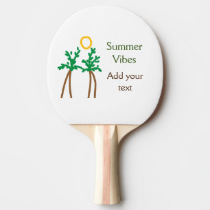Green brown coconut tree summer vibes add your tex ping pong paddle