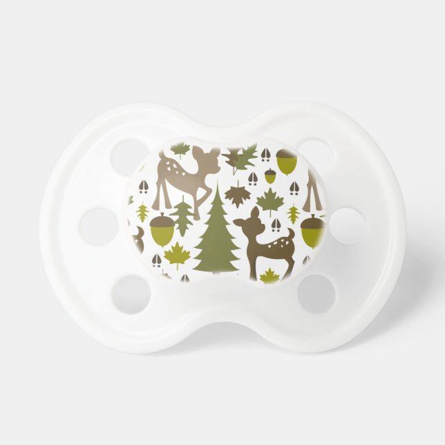 Green + Brown Deer Pacifier (Front)