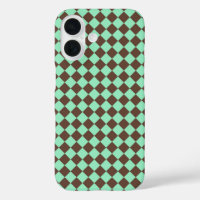 Green Brown Diamond Chequered Pattern