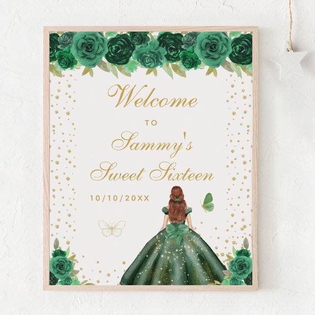 Green Brown Hair Girl Sweet Sixteen Welcome Poster (Creator Uploaded)