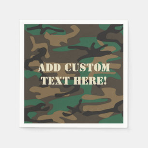 Green Brown Military Camo Camouflage Napkin