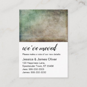 Green Brown Ombre Grunge We've Moved Handout Card