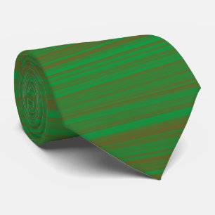 Green Brown Striped Pattern Neck Tie