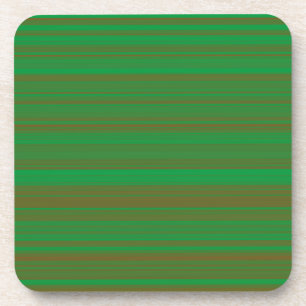 Green Brown Stripes Coaster