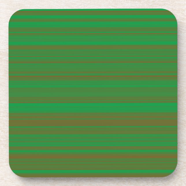 Green Brown Stripes Coaster (Front)