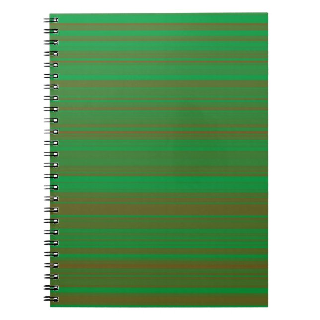 Green Brown Stripes Notebook (Front)