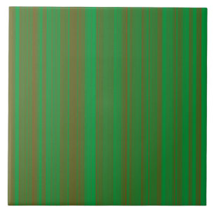 Green Brown Stripes Tile