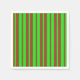 Green Brown Stylish Stripes Pattern Design  Napkin