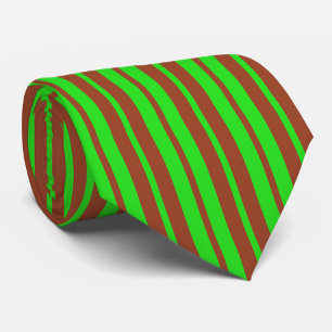 Green Brown Stylish Stripes Pattern Design Tie