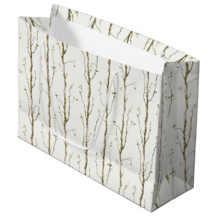 Green Brown Trees Bridal Shower Large Gift Bag