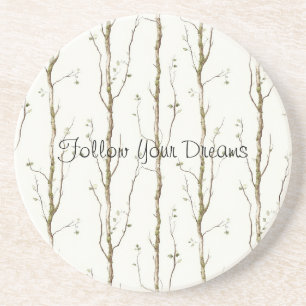 Green Brown Trees Coaster