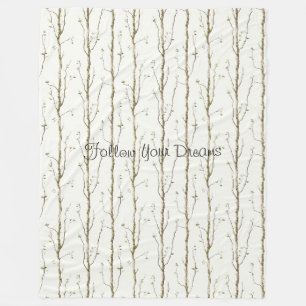 Green Brown Trees   Fleece Blanket