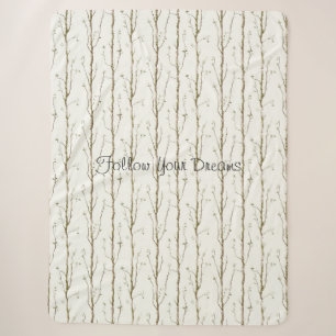 Green Brown Trees   Sherpa Blanket