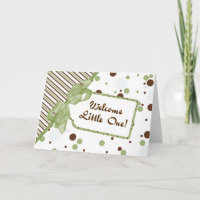 Green & Brown Welcome Little One Congrats Card
