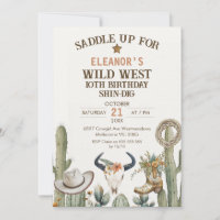 Green Brown Western Boots Scull Birthday 