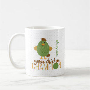 Green & Brown Yarn Chicken Champion Coffee Mug
