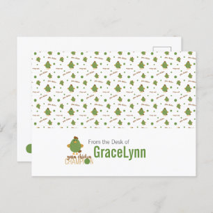 Green & Brown Yarn Chicken Champion Postcard