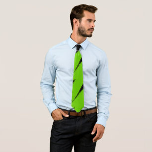 Green Brush Stroke Modern Black Background Tie