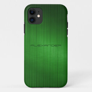 Green Brushed Aluminium Metal Look-Monogram Case-Mate iPhone Case