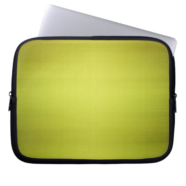 Green Brushed Metal Laptop Sleeve (Front)