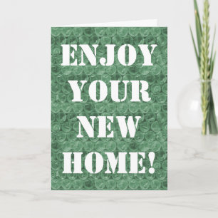 Green bubble wrap housewarming card