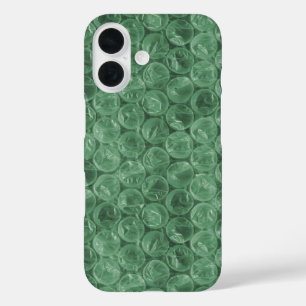 Green bubble wrap pattern iPhone 16 case