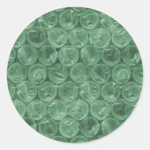 Green bubble wrap pattern classic round sticker