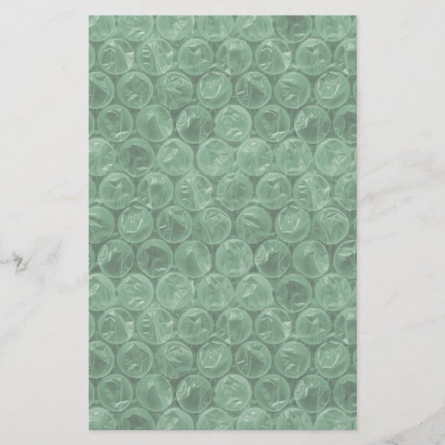 Green bubble wrap pattern stationery (Front)