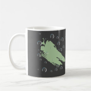 Green Bubbles Paint Splash Black Mug
