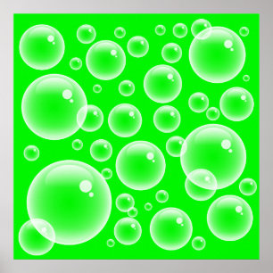 Green Bubbles Poster