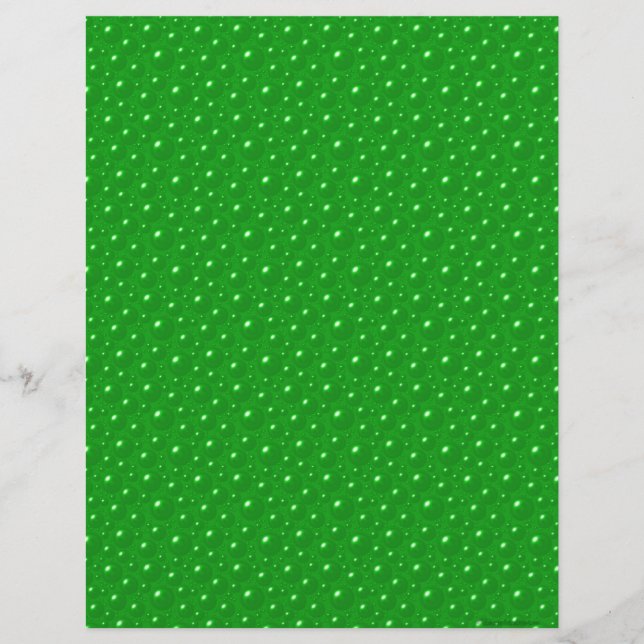 Green Bubbles Scrapbook Paper (Front)