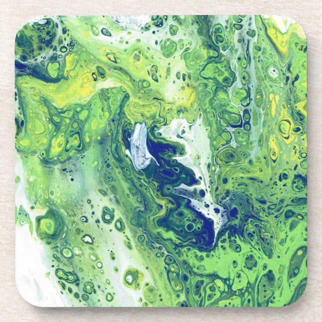 Green Bubbles Set of Six Coasters (Front)