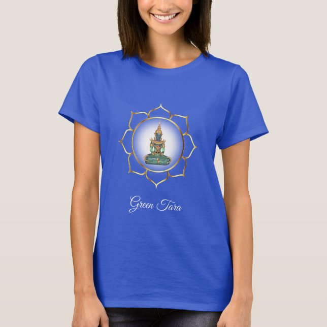 Green Buddha and Golden Lotus T-Shirt (Front)