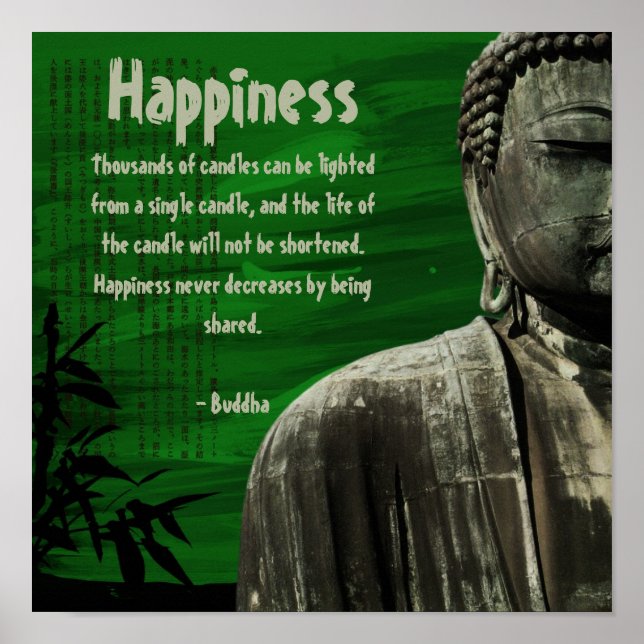 Green Buddha Statue Square Poster Customisable (Front)