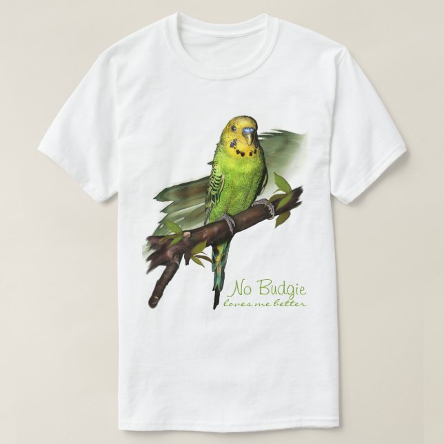 Green Budgie Art Tee (Design Front)