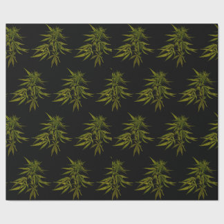 Green Buds on Black Personalised Wrapping Paper