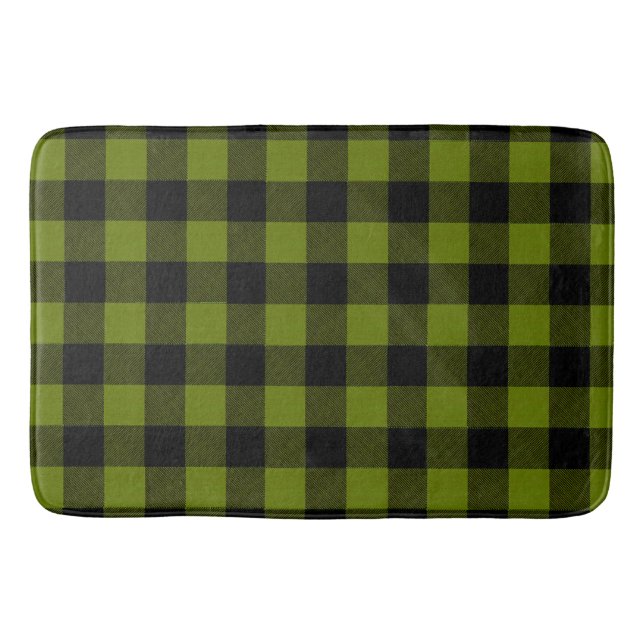 Green Buffalo Check Garden Bath Mat (Front)