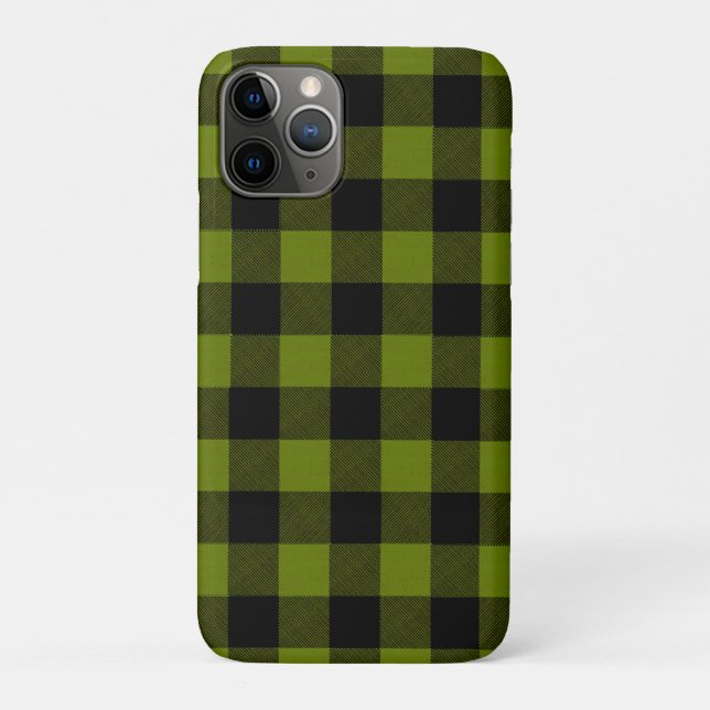 Green Buffalo Check Garden Case-Mate iPhone Case (Back)