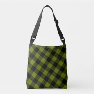 Green Buffalo Check Garden Crossbody Bag