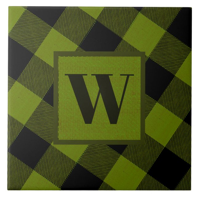 Green Buffalo Check Garden Tile (Front)
