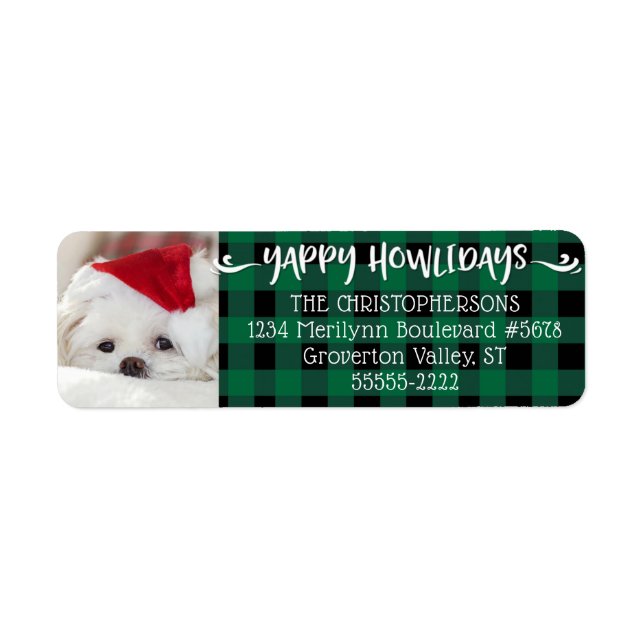 Green Buffalo Check YAPPY HOWLIDAYS Dog Photo (Front)