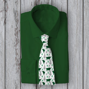 Green Buffalo Plaid Longhorn Pattern Tie