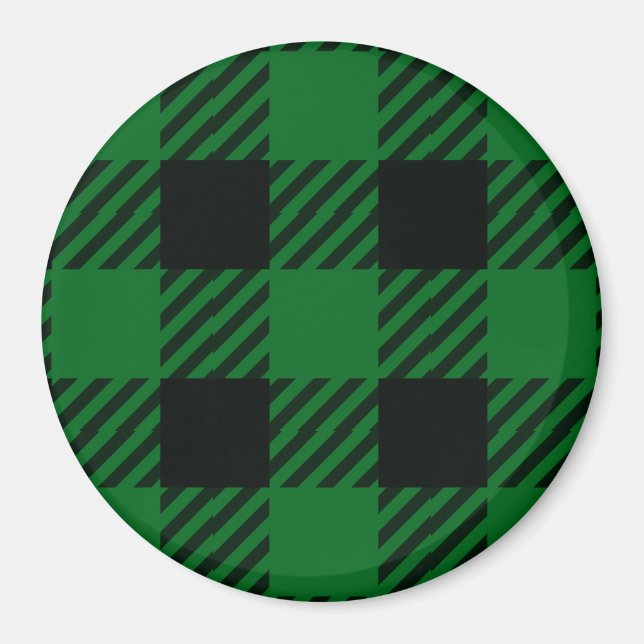 Green Buffalo Plaid Magnet (Front)