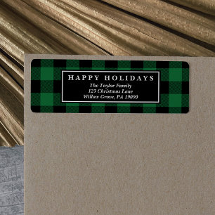 Green Buffalo Plaid Pattern Christmas Card