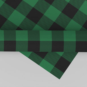 Green Buffalo Plaid Pattern Christmas Gift Wrapping Paper