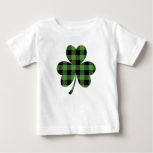 Green Buffalo Plaid Shamrock Clover Design-61104 Baby T-Shirt