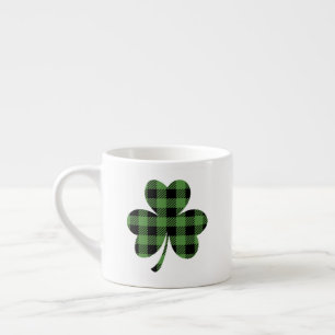 Green Buffalo Plaid Shamrock Clover Design-61104 Espresso Cup